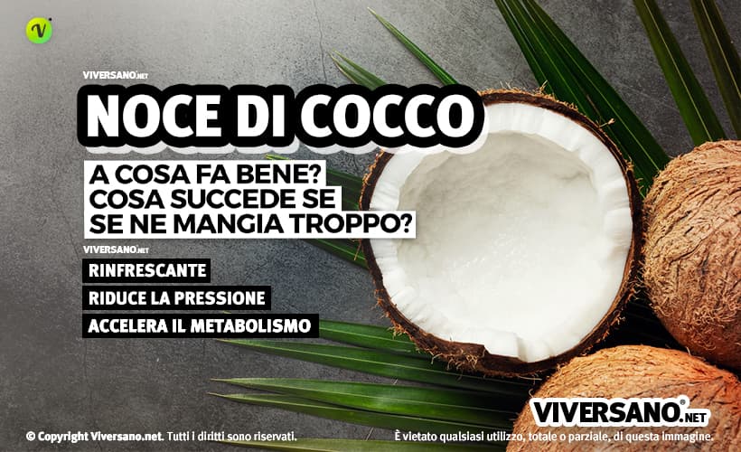 Noce di cocco aperta a meta