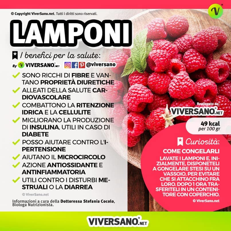 Infografica: i benefici dei lamponi