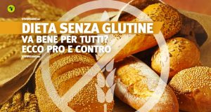 Alimenti con glutine e spiga sbarrata in primo piano