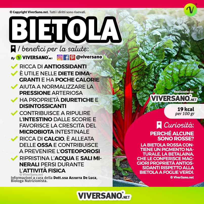 Infografica: I benefici della bietola