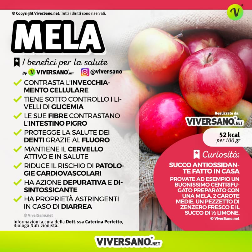 Infografica: i benefici delle mele