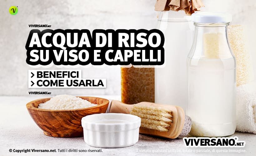 Acqua di riso in bottiglia sopra un tavolo