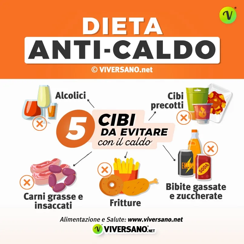 5 alienti da evitare con il caldo eccessivo